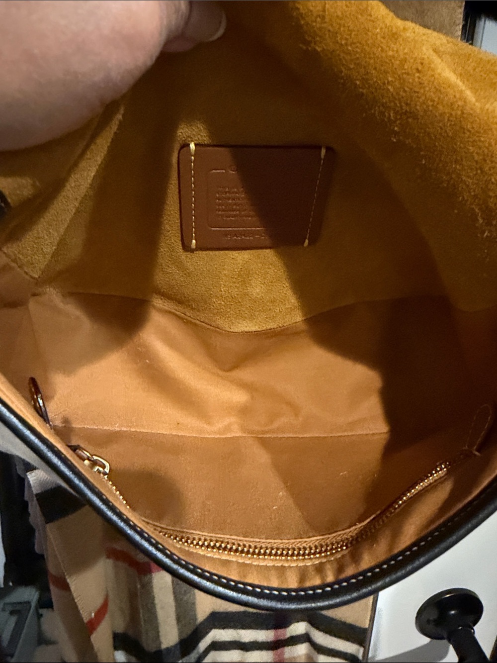 Coach Soft Tabby Cream Canvas Shoulder Bag with Black Trim and Gold 'C' - Picture 7 of 7